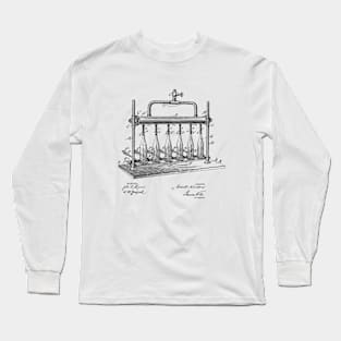 Bottle Filling Machine Vintage Patent Hand Drawing Long Sleeve T-Shirt